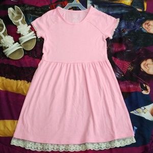 Pink Lace Bottom Dress (Nwot) 7/8